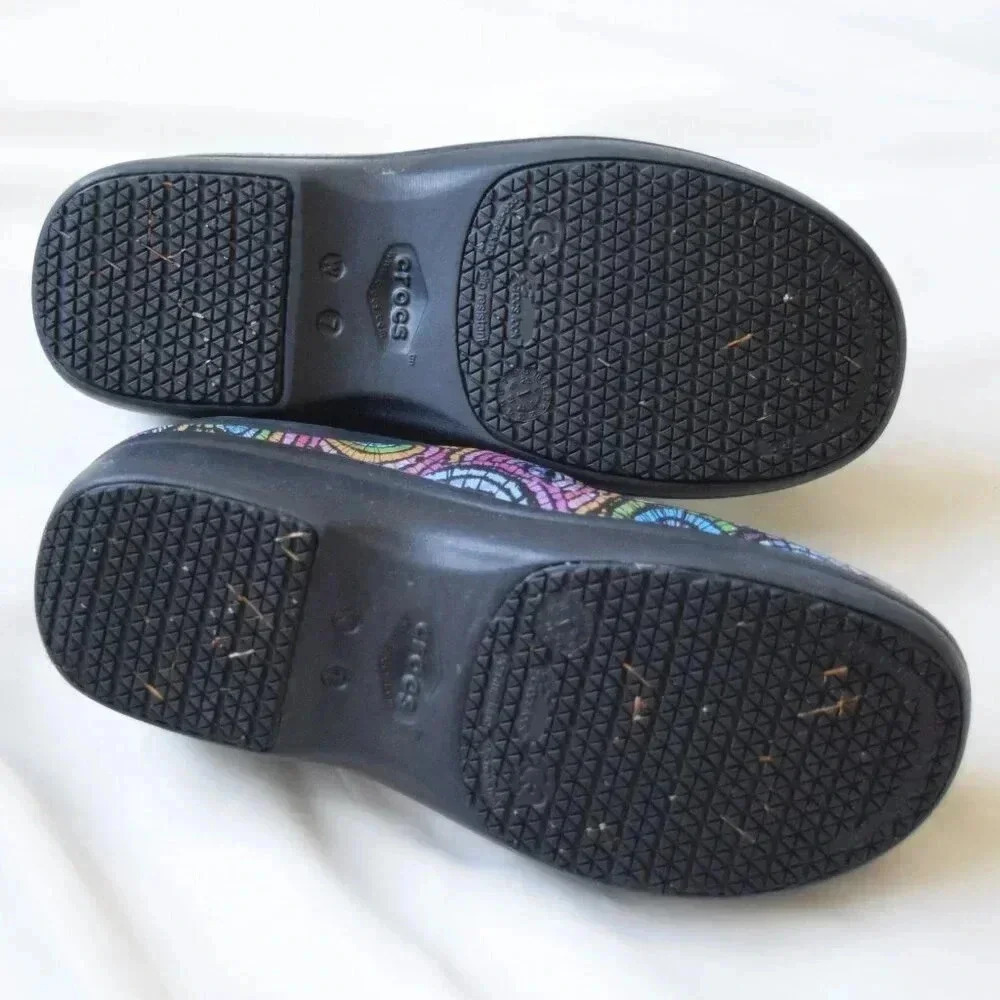 CROCS Neria Pro ll Colorful Slip On Nurse Clog Shoes Size 7W - Picture 6 of 6